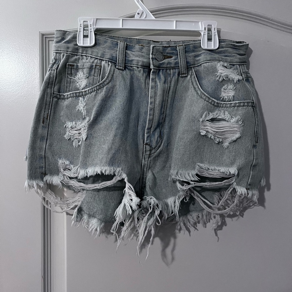 Distressed Denim Shorts